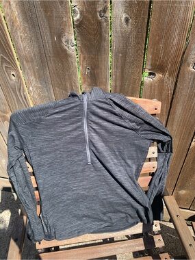 Athleta Heathered Charcoal Gray Zip Hoodie